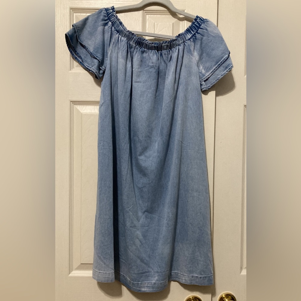 Off the shoulder blue Jean dress